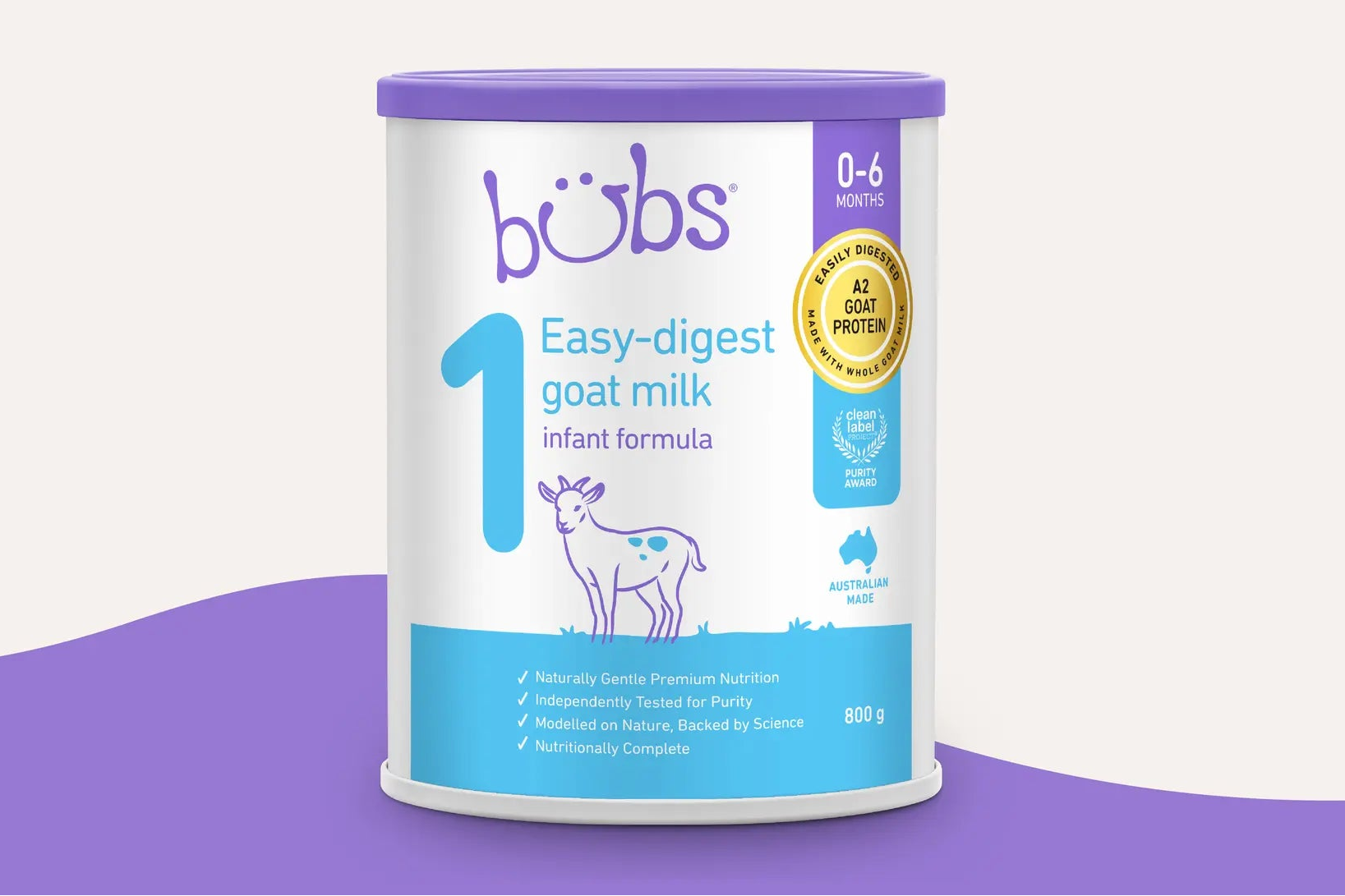 Goat milk infant formula packaging