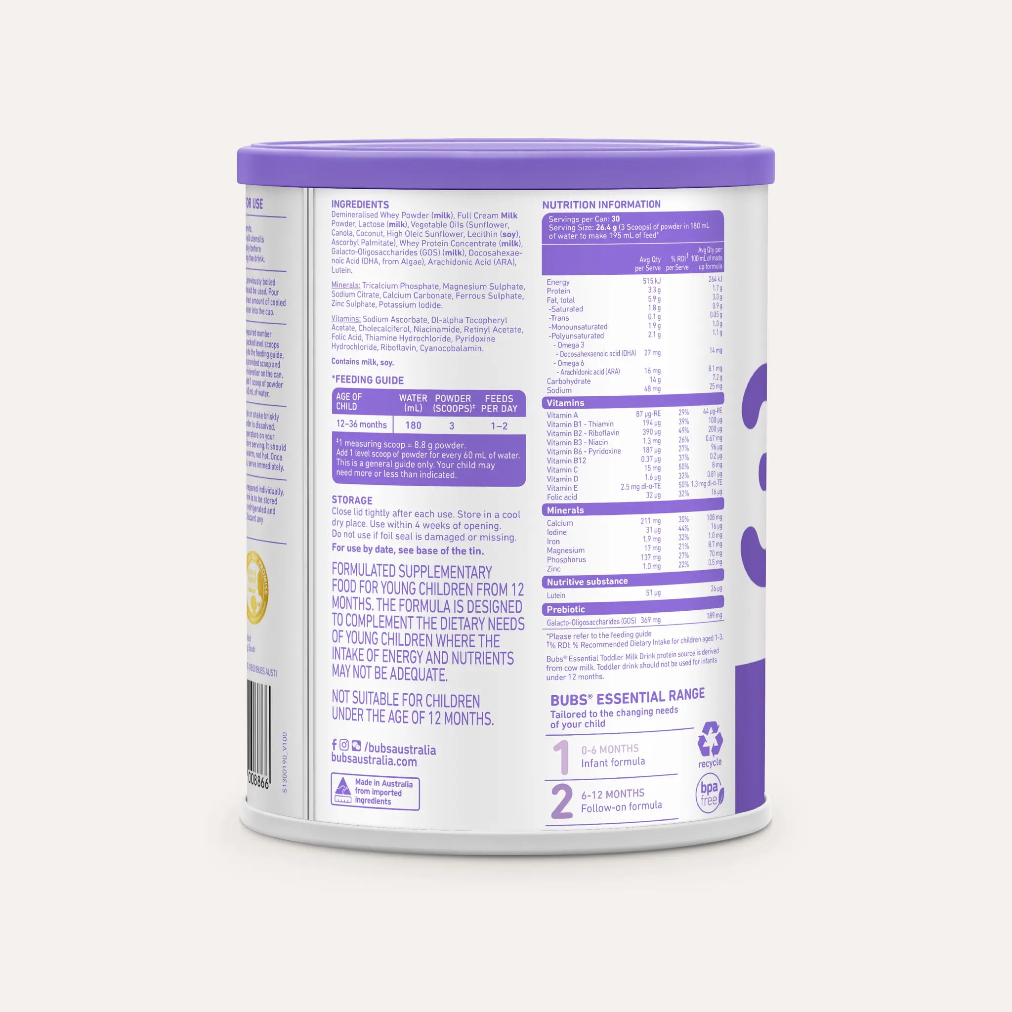 Ingredients, nutrition and feeding guide